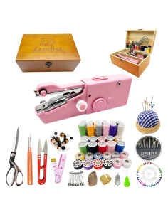 Máquina de Coser Portátil Zasidler Rosa con 153 Piezas