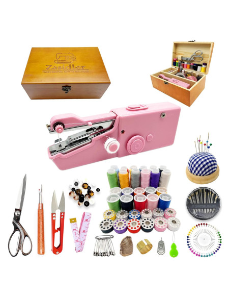 Máquina de Coser Portátil Zasidler Rosa con 153 Piezas Máquina de Coser Portátil Zasidler Rosa con 153 Piezas