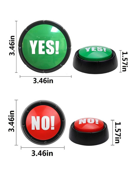 Juego de 4 botones de sonido Joffreg - NO, SÍ, Lo siento, Tal vez Juego de 4 botones de sonido Joffreg - NO, SÍ, Lo siento, Tal vez