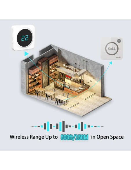 Sistema de Llamada Inalámbrico SINGCALL con 8 Botones y Receptor Sistema de Llamada Inalámbrico SINGCALL con 8 Botones y Receptor