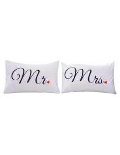 Funda de Almohada para Parejas NTBED Rojo 48x74cm Corazón