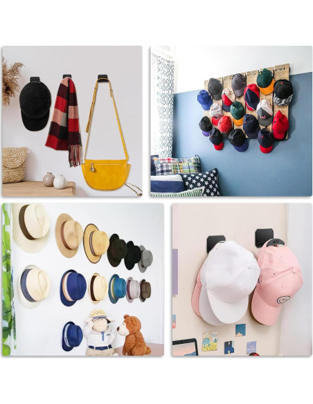 10 Ganchos Autoadhesivos para Sombreros joyliveCY - Negro 10 Ganchos Autoadhesivos para Sombreros joyliveCY - Negro