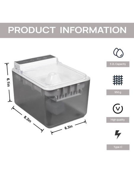 Fuente de Agua Automática para Gatos Xuzhou 3L Inalámbrica Fuente de Agua Automática para Gatos Xuzhou 3L Inalámbrica