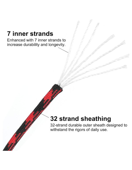 Cuerda Paracord 30m PATIKIL 250kg 4mm 7 Hilos Rojo/Negro Cuerda Paracord 30m PATIKIL 250kg 4mm 7 Hilos Rojo/Negro