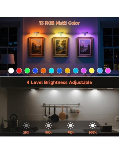 Paquete de 3 luces LED Electight para cuadros con sensor y control remoto