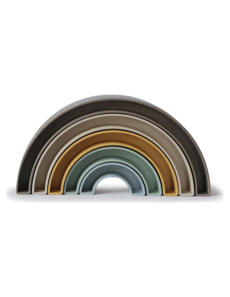 Juguete Apilable Arcoíris Mushie Hillside 16.81x2.99x8.89 cm Juguete Apilable Arcoíris Mushie Hillside 16.81x2.99x8.89 cm