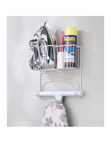 Soporte de tabla de planchar mDesign montado en pared - Blanco