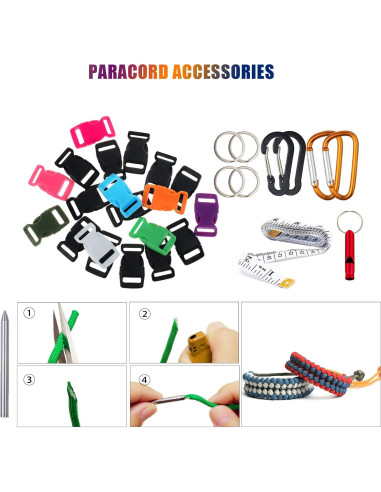 Kit de Manualidades Paracord 550 WEREWOLVES - 79.25m Multicolor