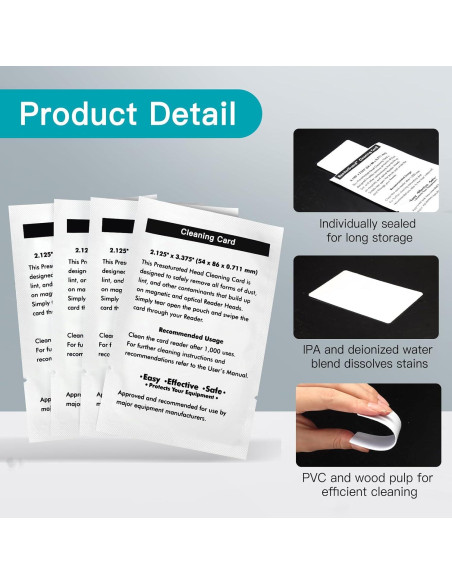100 Tarjetas de Limpieza Doble Cara ZISDHNEO para Lectores de Tarjetas 100 Tarjetas de Limpieza Doble Cara ZISDHNEO para Lectores de Tarjetas