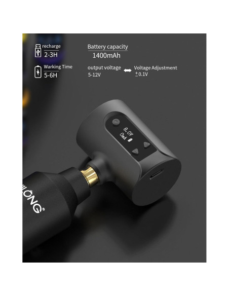 Kit de Tatuaje Inalámbrico YILONG con Batería 1400 mAh y Agujas Kit de Tatuaje Inalámbrico YILONG con Batería 1400 mAh y Agujas