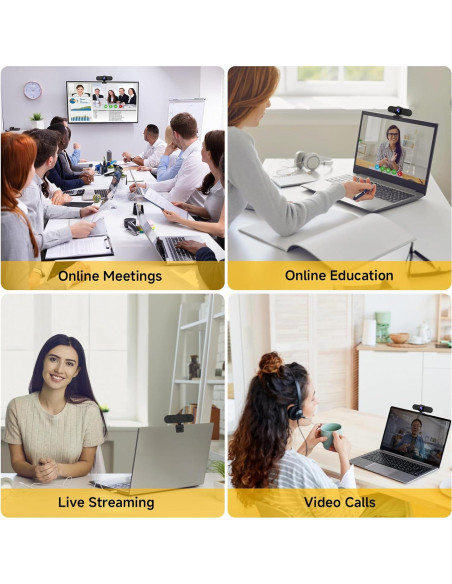 Cámara Web 4K DAIPU A65 para PC con 2 Micrófonos y FOV 81 Cámara Web 4K DAIPU A65 para PC con 2 Micrófonos y FOV 81