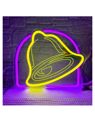 Letrero de Neón Taco Gippro 33.8x29 cm Luz Regulable USB
