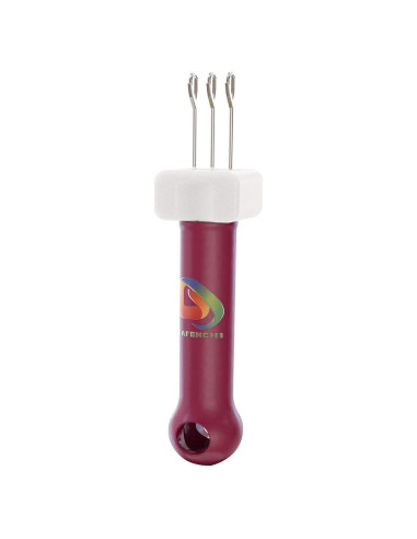 Herramienta de Tejer DAFENCHI con 3 Ganchos - Rojo Vino