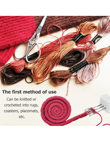 Herramienta de Tejer DAFENCHI con 3 Ganchos - Rojo Vino