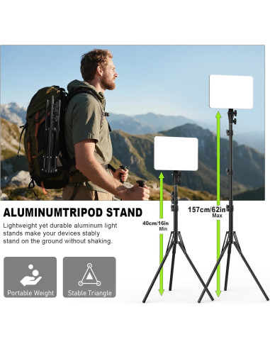 Kit de Iluminación Fotográfica Anautin 30W con Trípode 157cm