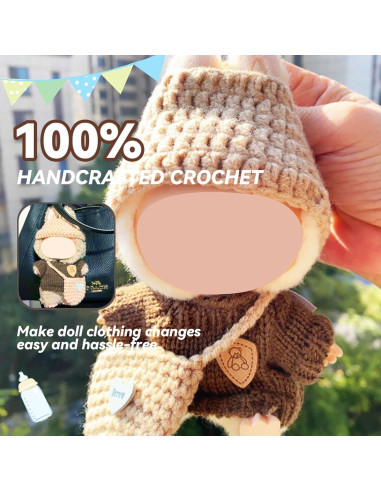 Ropa y accesorios para muñecas Pegxtwu DC-168 Marrón 15-17 cm