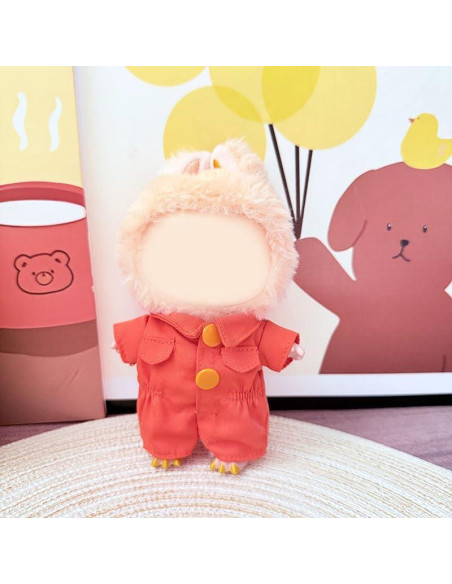 Conjunto de Ropa para Muñeca Labubu 17cm - Mono Naranja Conjunto de Ropa para Muñeca Labubu 17cm - Mono Naranja