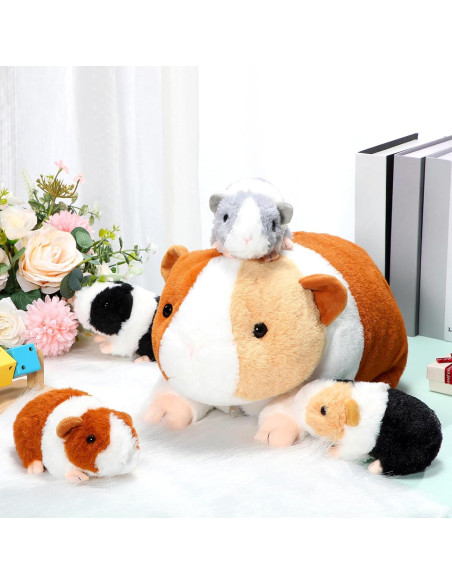 Peluches de Cobaya Jenaai 5 Pcs Mamá y Bebés 40 cm Peluches de Cobaya Jenaai 5 Pcs Mamá y Bebés 40 cm