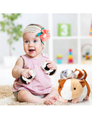 Peluches de Cobaya Jenaai 5 Pcs Mamá y Bebés 40 cm