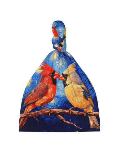Gorro Transpirable para Bebés Pájaro Rojo 0-6 Meses
