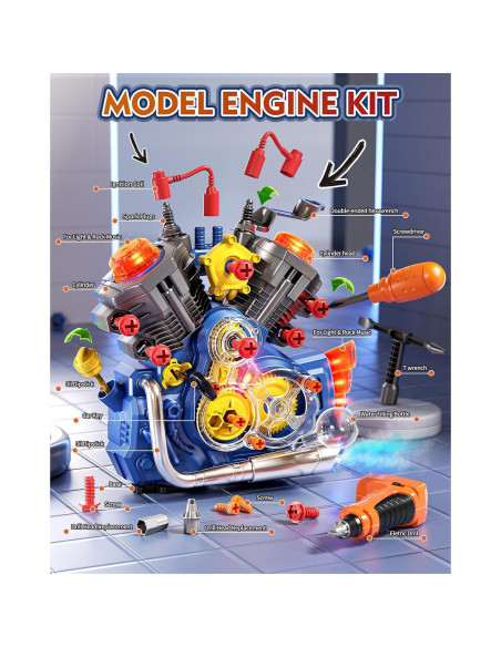 Kit de Construcción de Motores Jovow para Niños 3-12 Años Kit de Construcción de Motores Jovow para Niños 3-12 Años