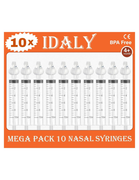 Pack 10 Jeringas Nasales Reutilizables CLOVALE 10 ml Pack 10 Jeringas Nasales Reutilizables CLOVALE 10 ml