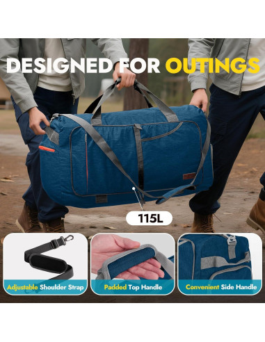 Bolsa de Viaje Duffel Canway 85L Plegable Resistente al Agua