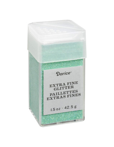 Glitter Extra Fino Verde Mar Darice 42 Gramos con Tapa