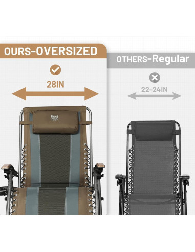 Silla de Patio Reclinable Timber Ridge XL Marrón 158.76 kg