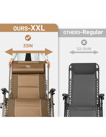 Silla de Patio Reclinable Timber Ridge XL Marrón 158.76 kg Silla de Patio Reclinable Timber Ridge XL Marrón 158.76 kg