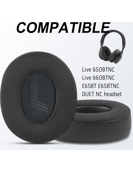Cojines de Repuesto JBL Live 650/660BTNC E65BTNC - Espuma de Memoria Cojines de Repuesto JBL Live 650/660BTNC E65BTNC - Espuma de Memoria