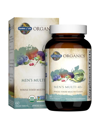Multivitamínico Orgánico Jardín de Vida para Hombres 40+, 60 Tabletas