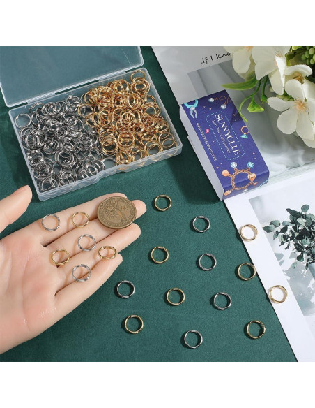 Anillos de Salto Doble Bucle SUNNYCLUE 200Pcs Acero Inoxidable Anillos de Salto Doble Bucle SUNNYCLUE 200Pcs Acero Inoxidable