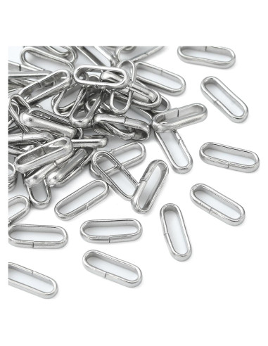 Anillos Abiertos de Acero Inoxidable LiQunSweet 60 Pcs 10x3.5mm
