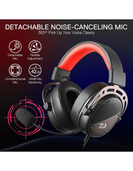 Auriculares Gaming Redragon H730 USB 53mm Sonido 360 Negro Auriculares Gaming Redragon H730 USB 53mm Sonido 360 Negro