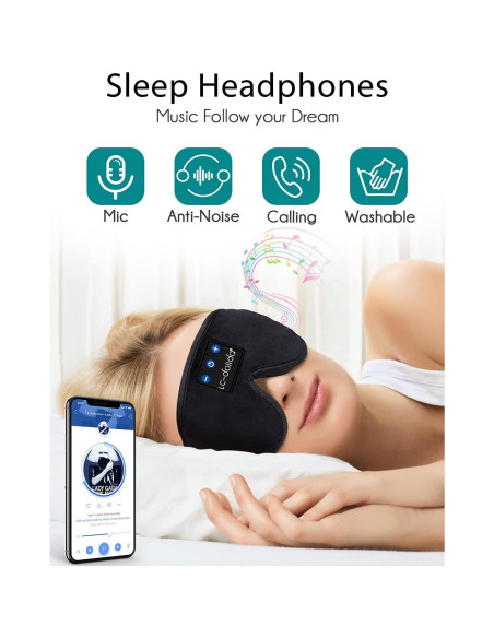 Máscara para dormir con auriculares Bluetooth LC-dolida 3D Máscara para dormir con auriculares Bluetooth LC-dolida 3D