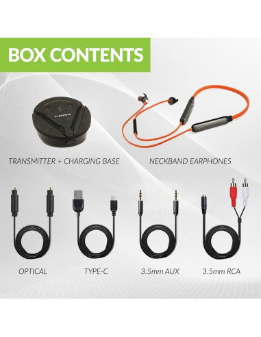 Auriculares Inalámbricos Avantree Medley Clear con Transmisor