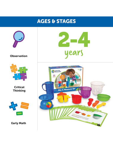 Conjunto de Mezcla y Medida Learning Resources 22 Piezas 3+