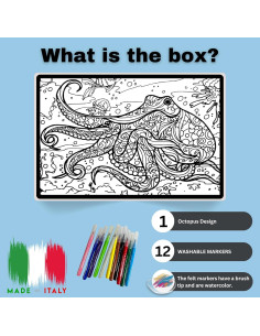 Póster de Colorear Terciopelo Pulpo Colorvelvet 29.85x20.96cm 2