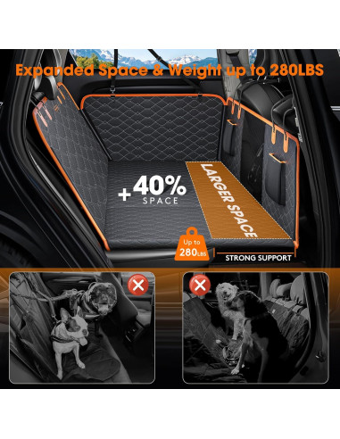 Funda de Asiento Trasero para Perros MIXJOY - Extensor Negro