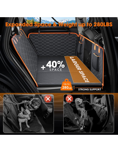 Funda de Asiento Trasero para Perros MIXJOY - Extensor Negro Funda de Asiento Trasero para Perros MIXJOY - Extensor Negro