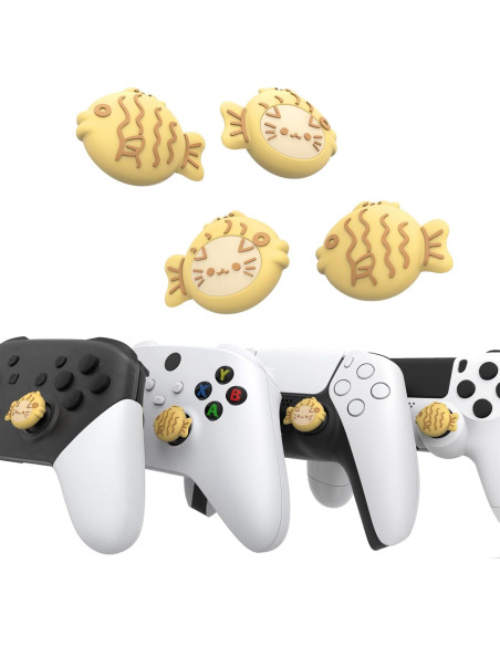 Tapas de Thumbstick PlayVital Taiyaki Kitten para PS5, Xbox y Switch Tapas de Thumbstick PlayVital Taiyaki Kitten para PS5, Xbox y Switch