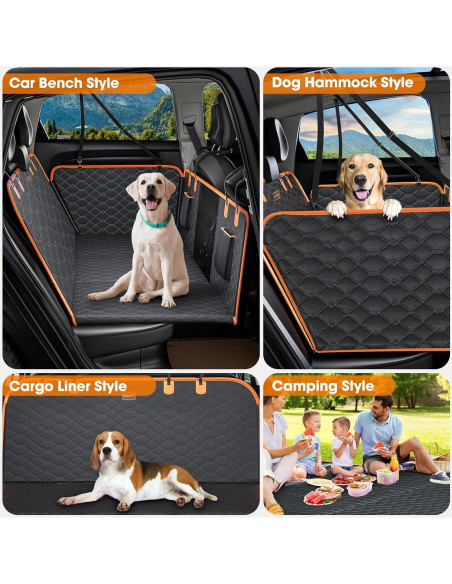 Funda de Asiento Trasero para Perros MIXJOY - Extensor Negro Funda de Asiento Trasero para Perros MIXJOY - Extensor Negro