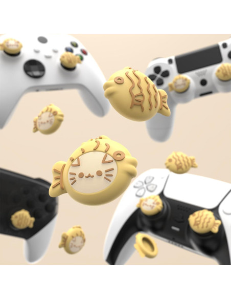Tapas de Thumbstick PlayVital Taiyaki Kitten para PS5, Xbox y Switch Tapas de Thumbstick PlayVital Taiyaki Kitten para PS5, Xbox y Switch
