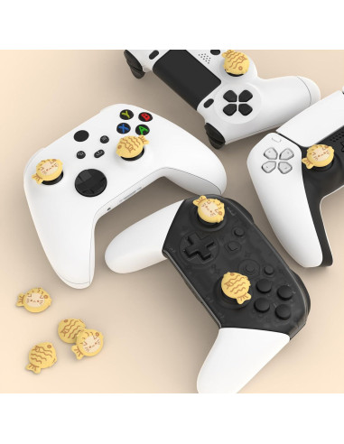Tapas de Thumbstick PlayVital Taiyaki Kitten para PS5, Xbox y Switch