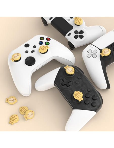 Tapas de Thumbstick PlayVital Taiyaki Kitten para PS5, Xbox y Switch Tapas de Thumbstick PlayVital Taiyaki Kitten para PS5, Xbox y Switch
