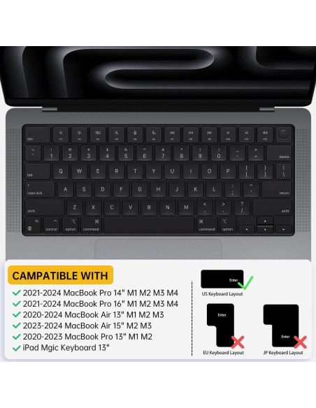 Cubierta de Teclado CaseBuy Rosa para MacBook Pro/Air 13"-16" Cubierta de Teclado CaseBuy Rosa para MacBook Pro/Air 13"-16"