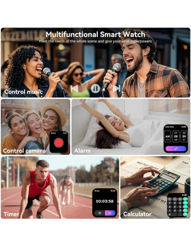 Reloj Inteligente Jacoosa TG38 Pantalla 1.83" HD Negro