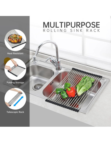 Escurridor de Platos Enrollable CHIRISEN 54x32.5 cm Antideslizante