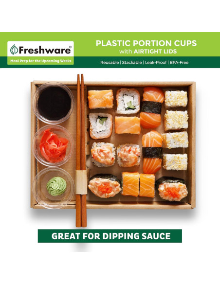 Tazas de Porción de Plástico Freshware 2 oz - 100 Juegos Tazas de Porción de Plástico Freshware 2 oz - 100 Juegos